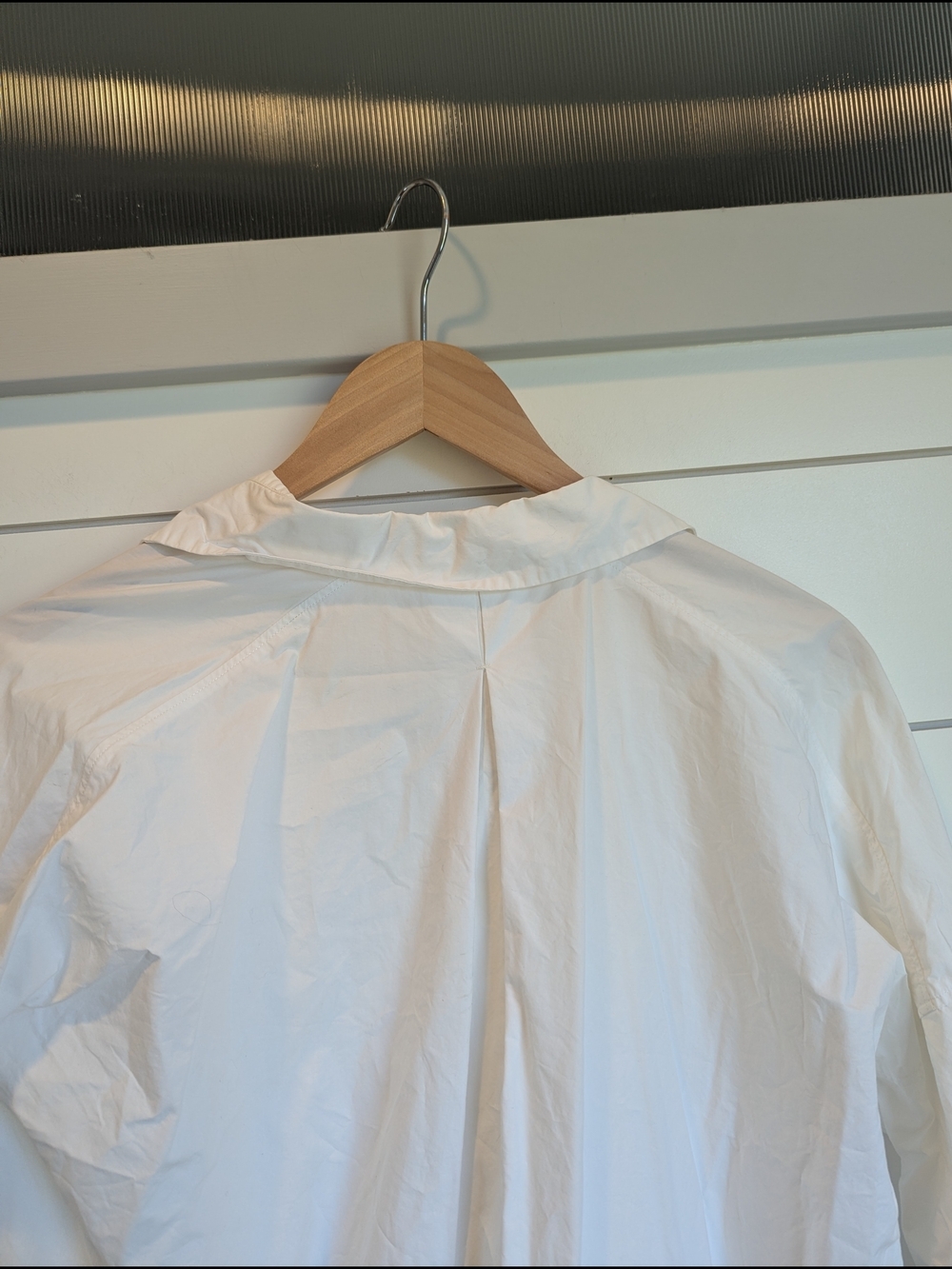 Assembly Label White Mini Shirt Dress Size 6 Small Long Sleeve Crisp - Picture 7 of 11